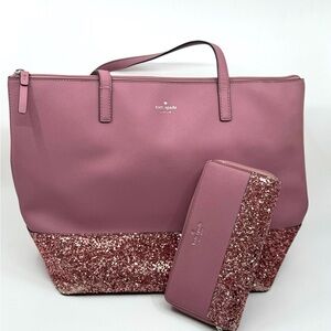 Kate Spade New York matching wallet and tote set.
